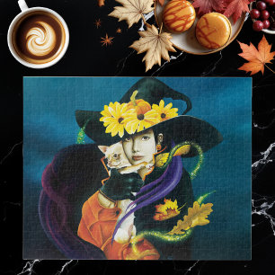 Chihuahua Dog Witch Halloween Jigsaw Puzzle