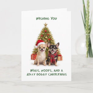 Chihuahua Dogs Christmas Holiday Card