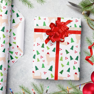 Chihuahua Dogs in Santa Hats Christmas WHITE Wrapping Paper