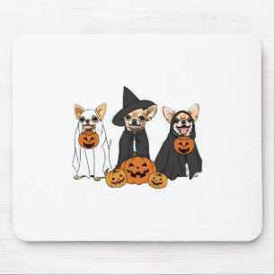 Chihuahua Dogs Lovers Ghost Witch Mummy Halloween Mouse Pad