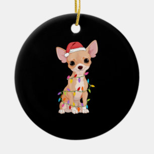 Chihuahua Dogs Tree Christmas Sweater Xmas Gifts Ceramic Ornament