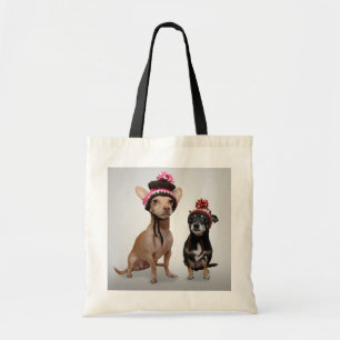 Chihuahua Dogs With Hats Photo Tote Bag