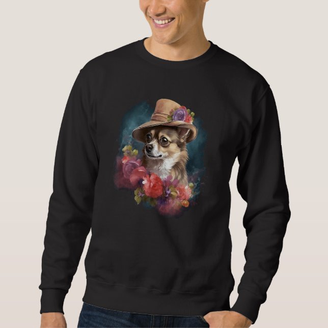 Chihuahua English Lady Women Dress Dog Great Brita Sweatshirt (Front)