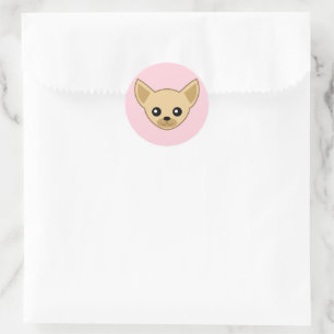 Chihuahua Face Classic Round Sticker