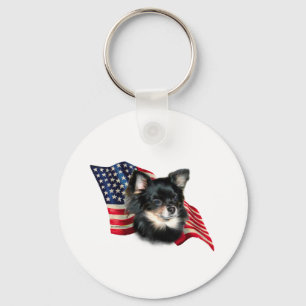 Chihuahua Flag Key Ring