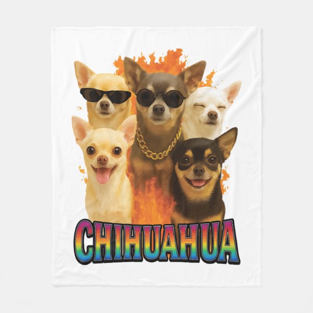 Chihuahua  fleece blanket (Front)