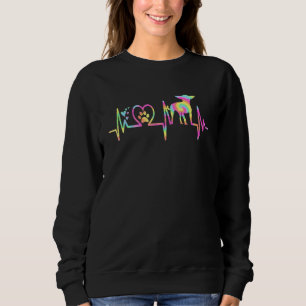 Chihuahua For Mum Women Heartbeat Tie Dye Chiwawa Sweatshirt
