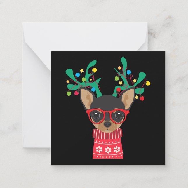Chihuahua Funny Holiday Xmas Christmas Card (Front)
