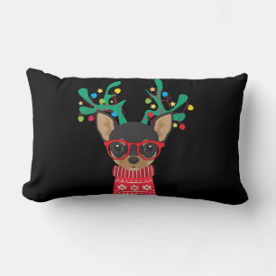 Chihuahua Funny Holiday Xmas Christmas Lumbar Cushion