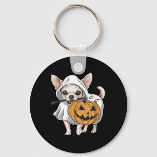 Chihuahua Ghost Dog Halloween Key Ring