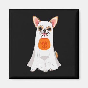 Chihuahua Ghost Pumpkin Halloween Fall Dog Lover W Magnet