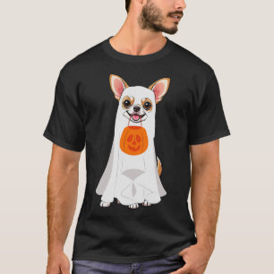 Chihuahua Ghost Pumpkin Halloween Fall Dog Lover W T-Shirt