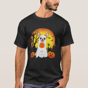 Chihuahua Ghost Pumpkin Halloween Fall Dog Lover W T-Shirt