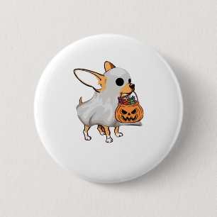 Chihuahua Ghost Pumpkin Halloween Shirt 6 Cm Round Badge
