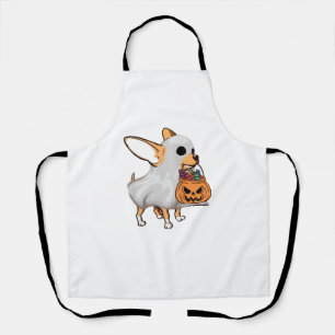 Chihuahua Ghost Pumpkin Halloween Shirt Apron