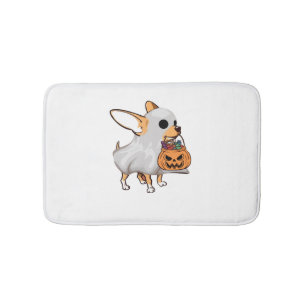 Chihuahua Ghost Pumpkin Halloween Shirt Bath Mat