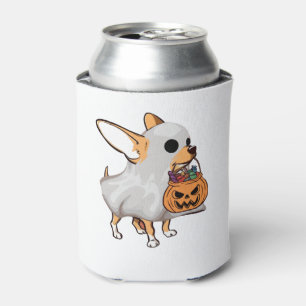 Chihuahua Ghost Pumpkin Halloween Shirt Can Cooler