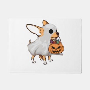 Chihuahua Ghost Pumpkin Halloween Shirt Doormat