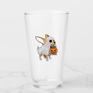 Chihuahua Ghost Pumpkin Halloween Shirt Glass