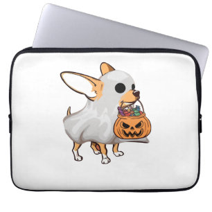 Chihuahua Ghost Pumpkin Halloween Shirt Laptop Sleeve
