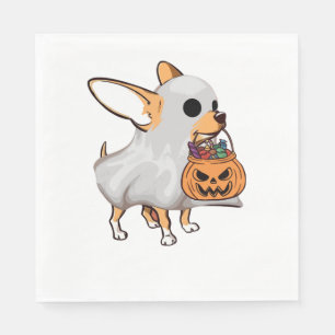 Chihuahua Ghost Pumpkin Halloween Shirt Napkin
