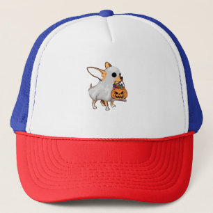 Chihuahua Ghost Pumpkin Halloween Shirt Trucker Hat