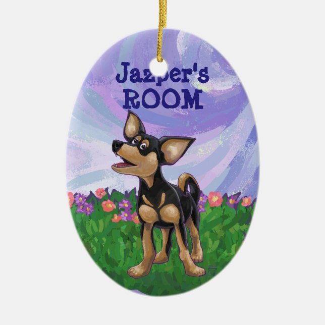 Chihuahua Gifts & Accessories Ceramic Ornament (Front)