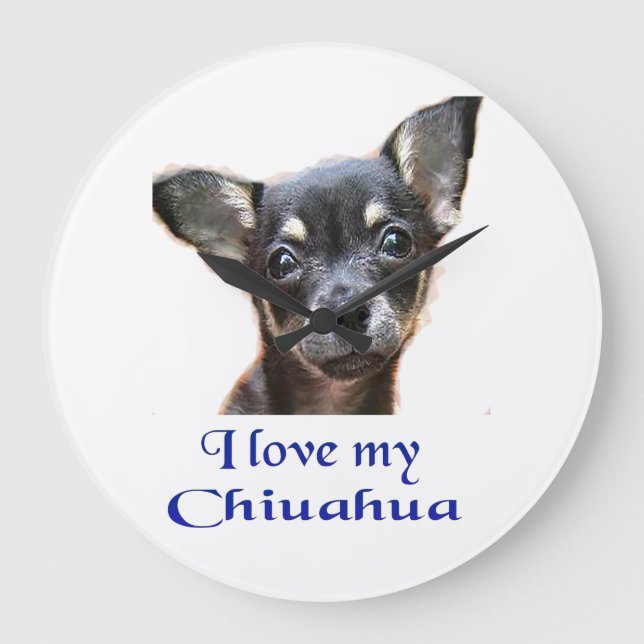 Chihuahua gifts large clock (Front)