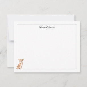 Chihuahua Grey Border Personalised Stationery Card