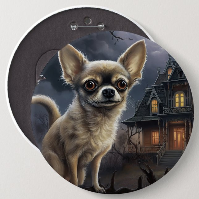 chihuahua Halloween Scary  6 Cm Round Badge (Front & Back)
