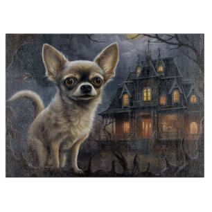 chihuahua Halloween Scary Cutting Board