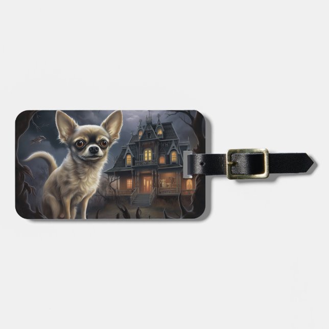 chihuahua Halloween Scary  Luggage Tag (Front Horizontal)
