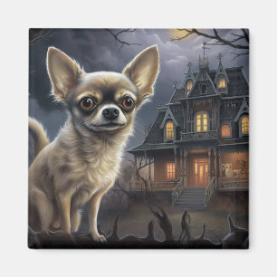 chihuahua Halloween Scary Magnet