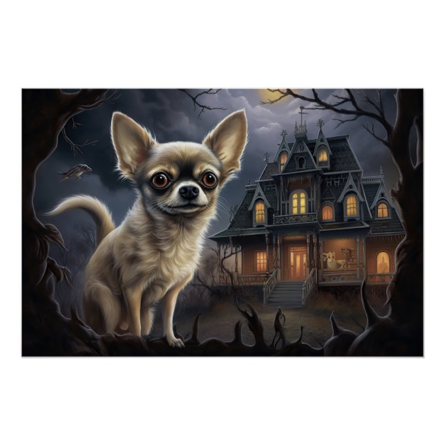 chihuahua Halloween Scary  Poster (Front)