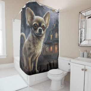 chihuahua Halloween Scary  Shower Curtain