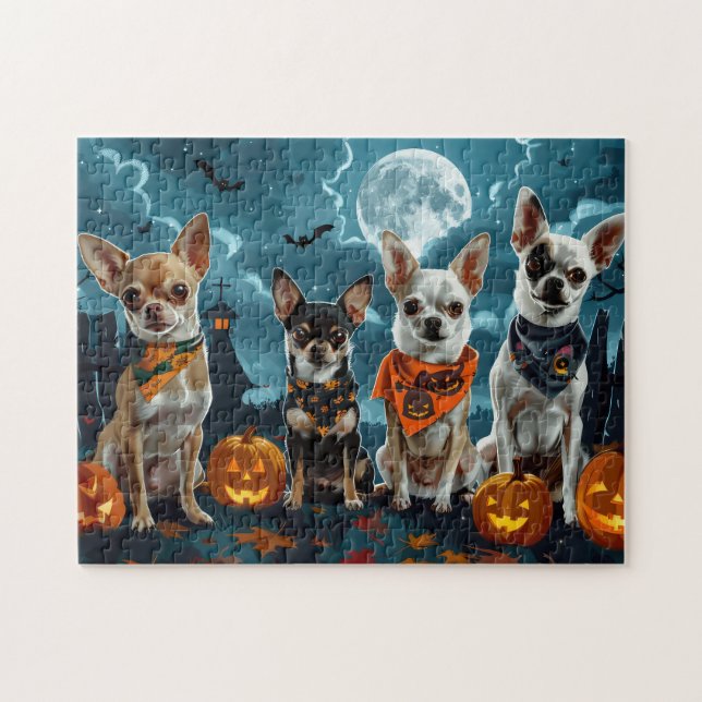 Chihuahua Halloween Spooky Jigsaw Puzzle (Horizontal)