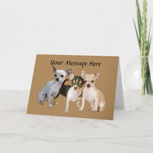 Chihuahua Happy Trio Greeting Card (Front)