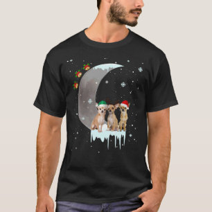 Chihuahua Hat Santa And Moon Christmas T-Shirt