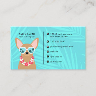 Chihuahua Hawaiian 3.5" x 2.0" Business Card
