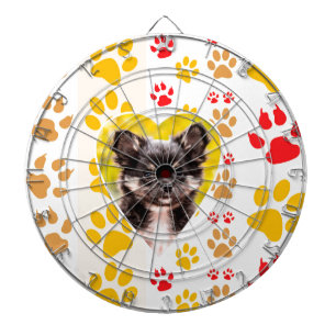 Chihuahua Heart Paw Prints Dartboard