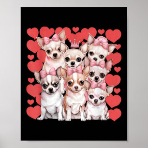 Chihuahua Heart Valentines Day Couple Poster