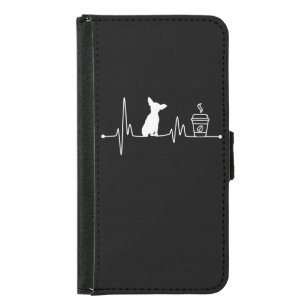 chihuahua heartbeat  ekg pulse coffee lover small samsung galaxy s5 wallet case