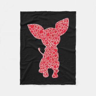 Chihuahua Hearts Dog Puppy Lover  Fleece Blanket