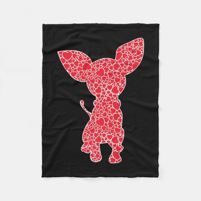 Chihuahua Hearts Dog Puppy Lover  Fleece Blanket (Front)