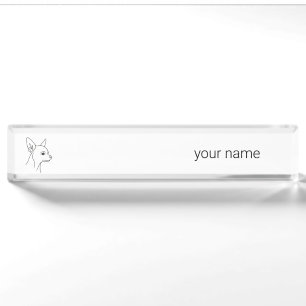 Chihuahua   Heritage Minimalist  Desk Name Nameplate