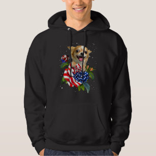 Chihuahua Hide On Rose Us Flag Happy Hoodie