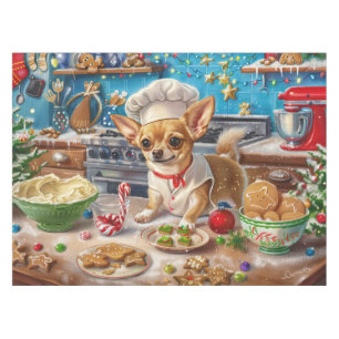 Chihuahua Holiday Baking: Festive Christmas Tablecloth