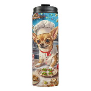 Chihuahua Holiday Baking: Festive Christmas Thermal Tumbler