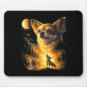 Chihuahua howling the moon funny chihuahua meme do mouse pad