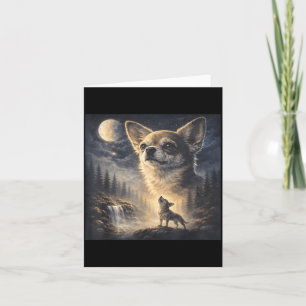 Chihuahua Howling to The Moon Chihuahua Mum Silly Card